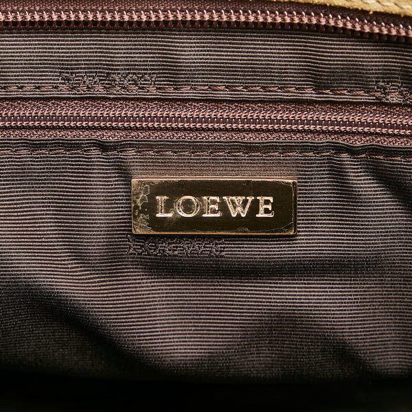 ロエベ アナグラム アマソナ28 ハンドバッグ ミニボストンバッグ ベージュ ブラウン スウェード レザー レディース LOEWE 【中古】