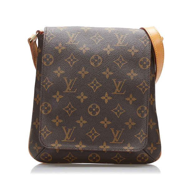 ルイ ヴィトン モノグラム ミュゼット サルサ ショート ショルダーバッグ M51258 ブラウン PVC レザー レディース LOUIS VUITTON 【中古】