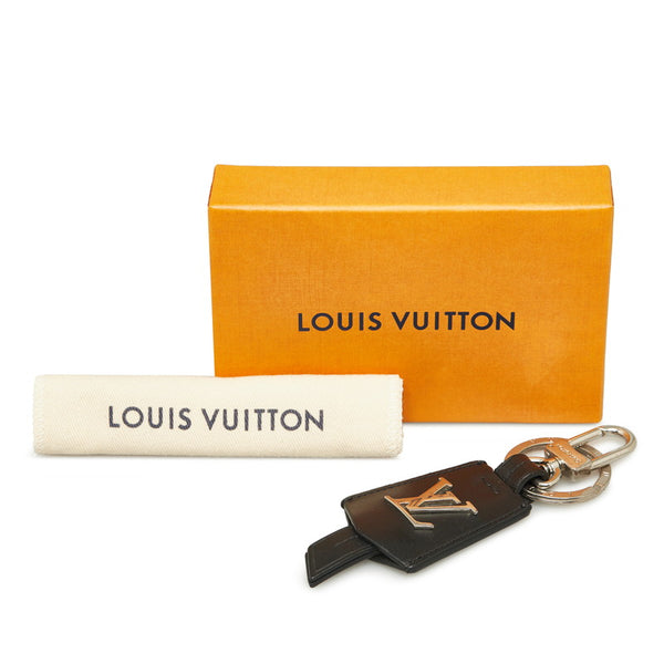 ルイ ヴィトン LV クロッシュ クレ チャーム キーホルダー M68020 ブラック ノワール レザー メンズ LOUIS VUITTON 【中古】