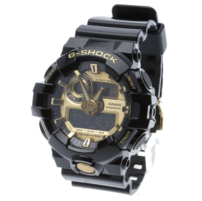 カシオ G-SHOCK GA-710GB ブラック 黒 プラスチック 腕時計 メンズ CASIO クオーツ ゴールド文字盤文字盤 中古