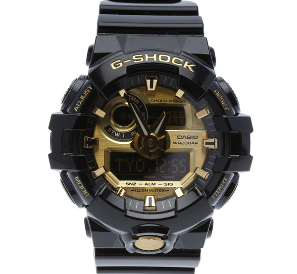 カシオ G-SHOCK GA-710GB ブラック 黒 プラスチック 腕時計 メンズ CASIO クオーツ ゴールド文字盤文字盤 中古