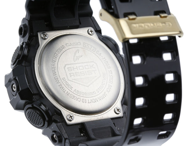 カシオ G-SHOCK GA-710GB ブラック 黒 プラスチック 腕時計 メンズ CASIO クオーツ ゴールド文字盤文字盤 中古