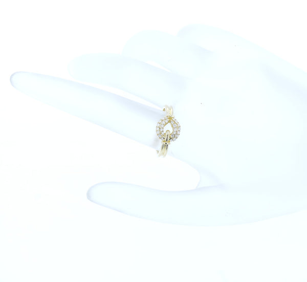 K18 ゴールド ダイヤ0.18ct リング 指輪 レディース 11号 【中古】