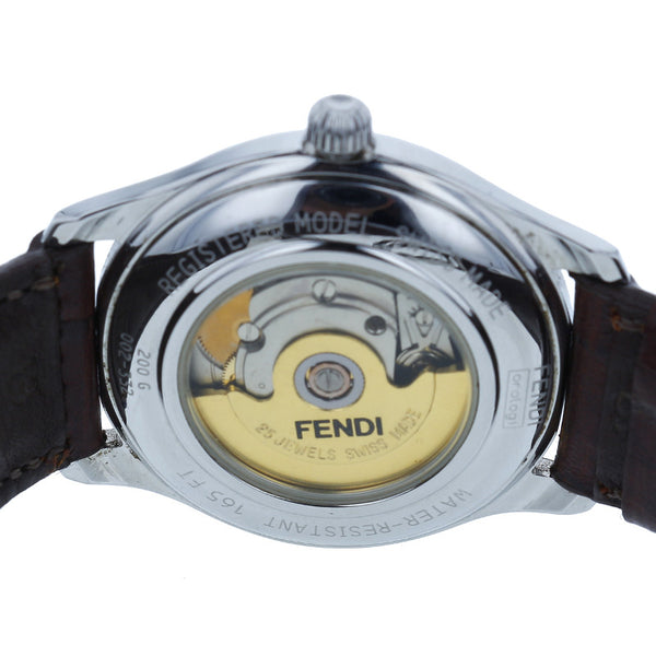 フェンディ シルバー ステンレススチール 腕時計 レディース FENDI 自動巻き ピンクゴールド文字盤 中古