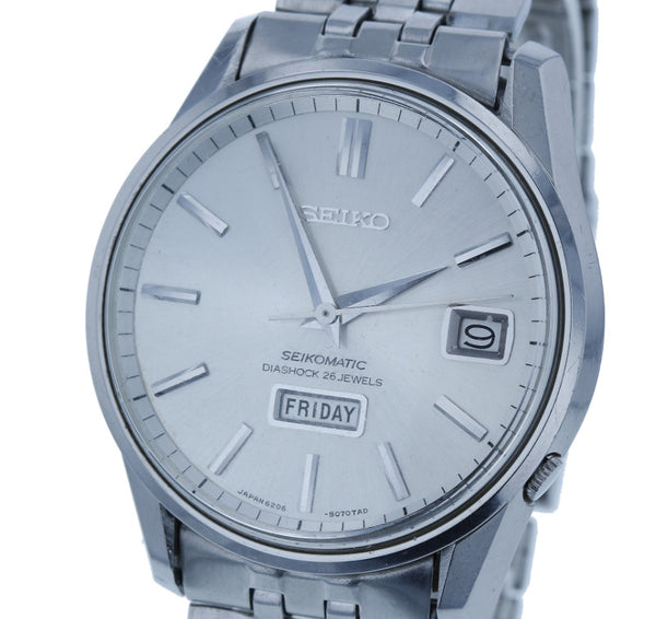 セイコー 6206-8040  シルバー ステンレススチール 腕時計 メンズ SEIKO 自動巻き シルバー文字盤 中古