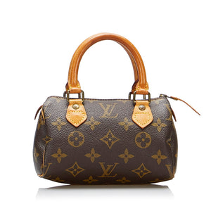 ルイ ヴィトン モノグラム ミニスピーディ ハンドバッグ M41534 ブラウン PVC レザー レディース LOUIS VUITTON 【中古】