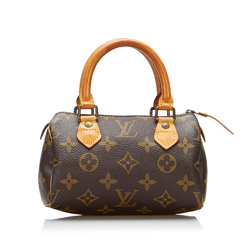 ルイ ヴィトン モノグラム ミニスピーディ ハンドバッグ M41534 ブラウン PVC レザー レディース LOUIS VUITTON 【中古】