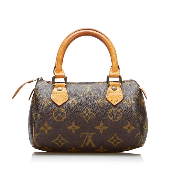 ルイ ヴィトン モノグラム ミニスピーディ ハンドバッグ M41534 ブラウン PVC レザー レディース LOUIS VUITTON 【中古】