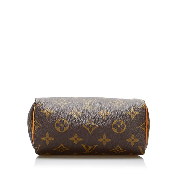 ルイ ヴィトン モノグラム ミニスピーディ ハンドバッグ M41534 ブラウン PVC レザー レディース LOUIS VUITTON 【中古】