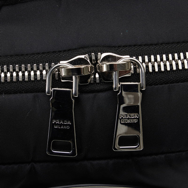 プラダ フランケンシュタイン リュック バックパック 2VZ043 ブラック パープル ナイロン ファー レディース PRADA 【中古】