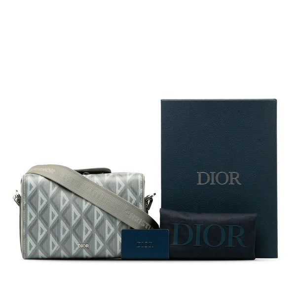 ディオール CD ダイヤモンド ディオール インゴット 22 斜め掛け ショルダーバッグ グレー PVC レザー メンズ Dior 【中古】