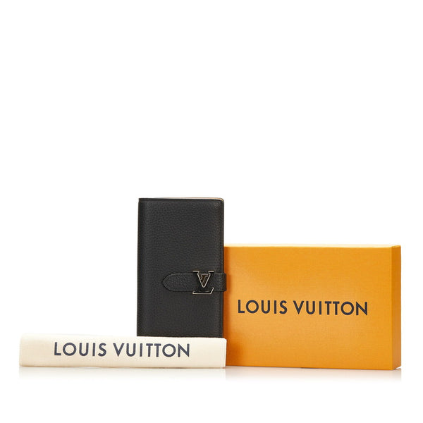 ルイ ヴィトン ヴェルティカル ウォレット 長財布 M81330 ノワール ブラック レザー メンズ LOUIS VUITTON 【中古】