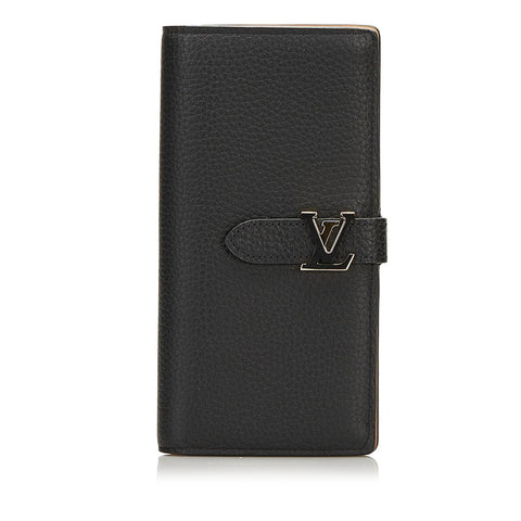 ルイ ヴィトン ヴェルティカル ウォレット 長財布 M81330 ノワール ブラック レザー メンズ LOUIS VUITTON 【中古】