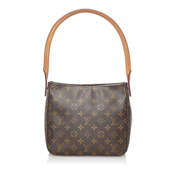 ルイ ヴィトン モノグラム ルーピングMM ワンショルダーバッグ M51146 ブラウン PVC レザー レディース LOUIS VUITTON 【中古】