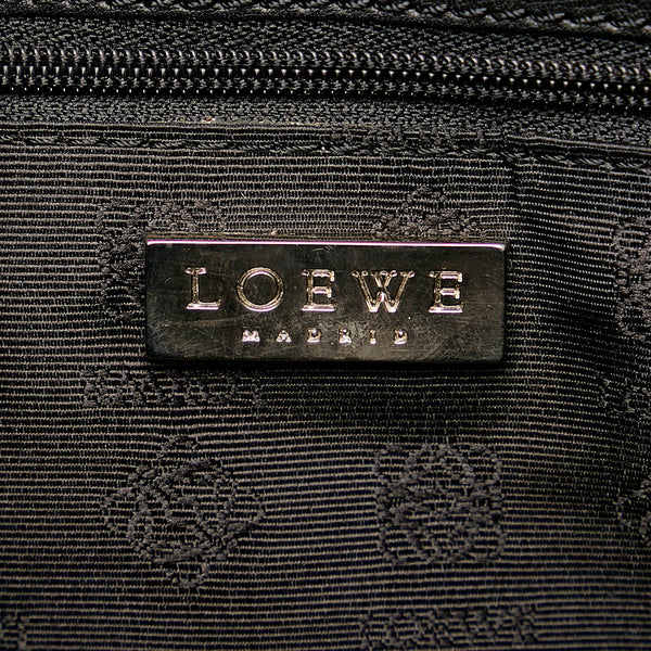 ロエベ アナグラム ハンドバッグ ブラック スウェード レザー レディース LOEWE 【中古】