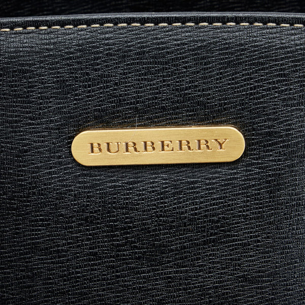 バーバリー ノバチェック シャドーホース ハンドバッグ ブラック レザー レディース BURBERRY 【中古】