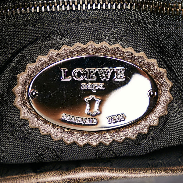 ロエベ アナグラム ワンショルダーバッグ メタリック ブラウン レザー レディース LOEWE 【中古】