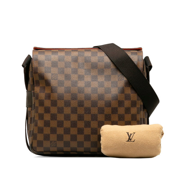 ルイ ヴィトン ダミエ ナヴィグリオ 斜め掛け ショルダーバッグ N45255 ブラウン PVC レザー レディース LOUIS VUITTON 【中古】