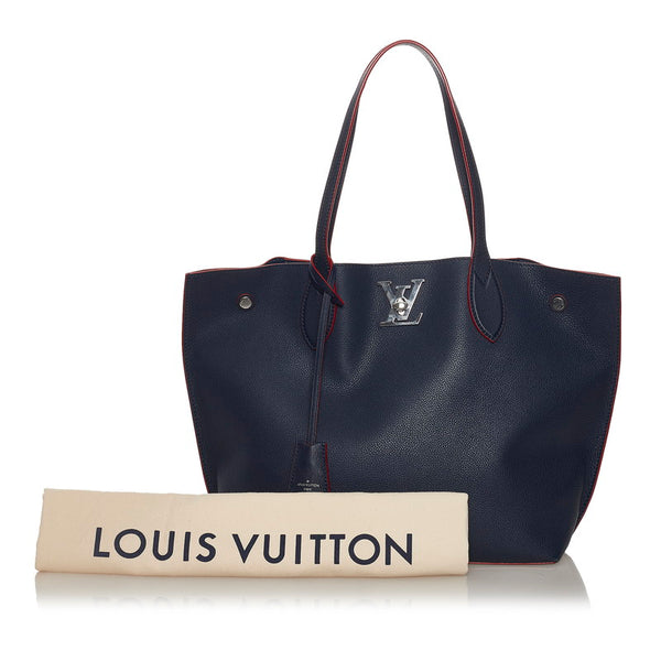 ルイ ヴィトン ロックミーゴー トートバッグ M52759 マリーヌルージュ ネイビー レザー レディース LOUIS VUITTON 【中古】