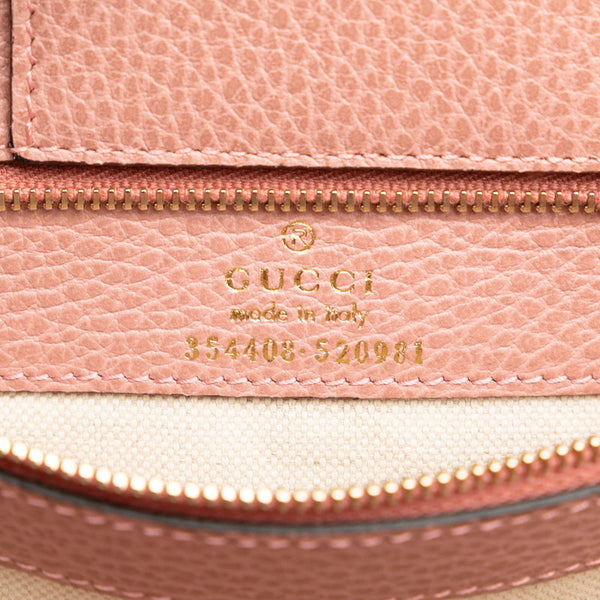 グッチ スウィング ロゴ ミディアムトート ショルダーバッグ 354408 ピンク レザー レディース GUCCI 【中古】