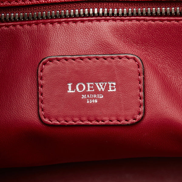 ロエベ アマソナ 36 ハンドバッグ レッド レザー レディース LOEWE 【中古】