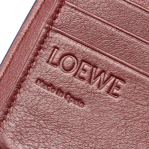 ロエベ アナグラム 三つ折り財布 ブラウン レザー レディース LOEWE 【中古】