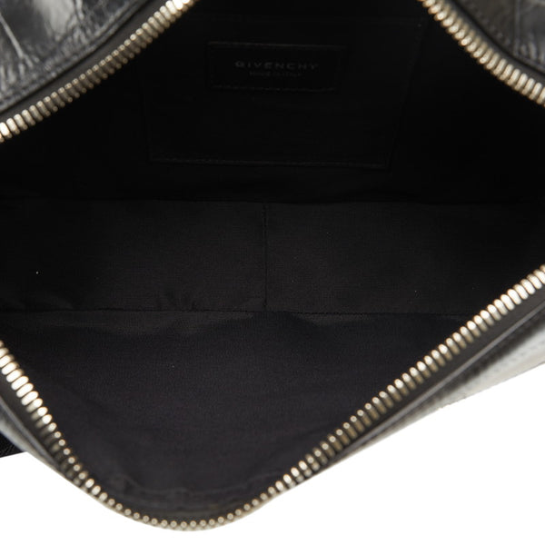 ジバンシー クロコ型押し ボディバッグ ウエストバッグ ブラック ホワイト レザー メンズ Givenchy 【中古】