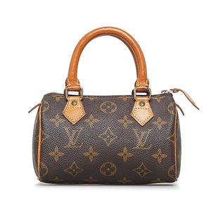 ルイ ヴィトン モノグラム ミニスピーディ ハンドバッグ M41534 ブラウン PVC レザー レディース LOUIS VUITTON 【中古】