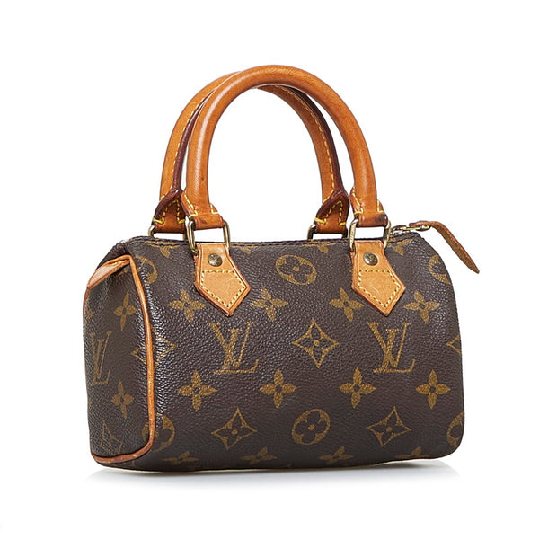 ルイ ヴィトン モノグラム ミニスピーディ ハンドバッグ M41534 ブラウン PVC レザー レディース LOUIS VUITTON 【中古】