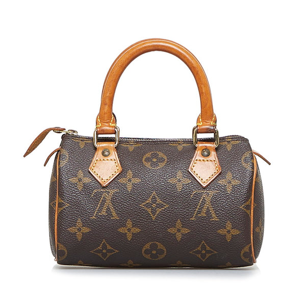 ルイ ヴィトン モノグラム ミニスピーディ ハンドバッグ M41534 ブラウン PVC レザー レディース LOUIS VUITTON 【中古】