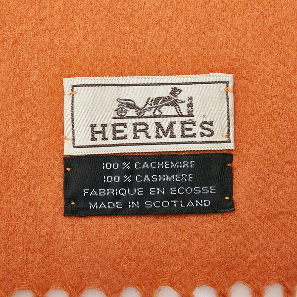 エルメス ストール ストール ショール マフラー オレンジ カシミヤ レディース HERMES 【中古】