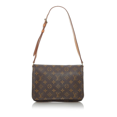 ルイ ヴィトン モノグラム ミュゼットタンゴ M51257  ブラウン PVC レザー 肩掛け ショルダーバッグ レディース LOUIS VUITTON 【中古】