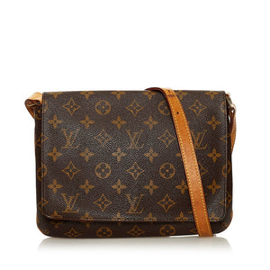 ルイ ヴィトン モノグラム ミュゼットタンゴ 肩掛け ショルダーバッグ M51257 ブラウン PVC レザー レディース LOUIS VUITTON 【中古】