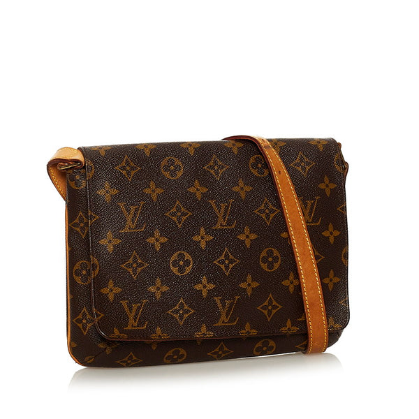 ルイ ヴィトン モノグラム ミュゼットタンゴ 肩掛け ショルダーバッグ M51257 ブラウン PVC レザー レディース LOUIS VUITTON 【中古】