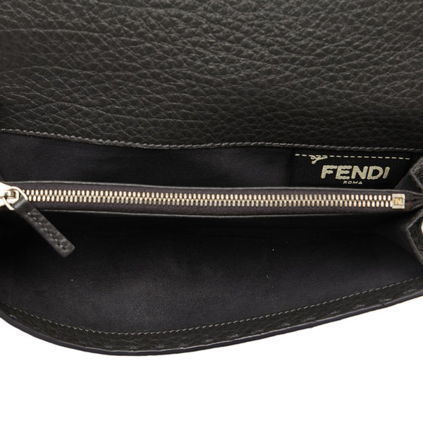 フェンディ ピーカブー セレリア シルバー金具 長財布 グレー レザー レディース FENDI 【中古】