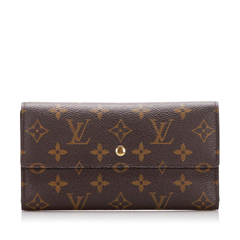 ルイ ヴィトン モノグラム ポルト トレゾール インターナショナル 長財布 M61215 ブラウン PVC レザー レディース LOUIS VUITTON 【中古】