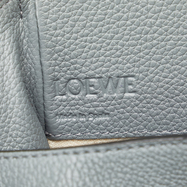 ロエベ ハンモック ドローストリングバッグ ミニ ハンドバッグ グレー レザー レディース LOEWE 【中古】