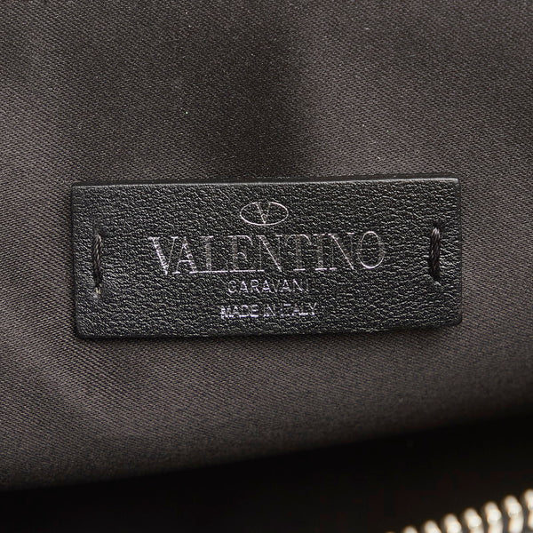 ヴァレンティノ VLTN ポーチ クラッチバッグ セカンドバッグ ブラック カーフスキン メンズ VALENTINO 【中古】