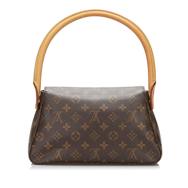 ルイ ヴィトン モノグラム ミニルーピング ショルダーバッグ M51147 ブラウン PVC レザー レディース LOUIS VUITTON 【中古】