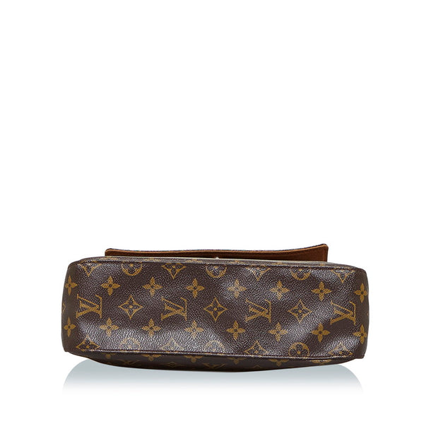 ルイ ヴィトン モノグラム ミニ ルーピング ショルダーバッグ M51147 ブラウン PVC レザー レディース LOUIS VUITTON 【中古】