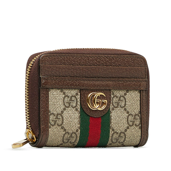 グッチ GGスプリーム オフディア カードケース 658552 ブラウン PVC レザー レディース GUCCI 【中古】