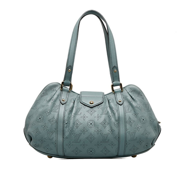 ルイ ヴィトン モノグラム マヒナ ルナーPM ハンドバッグ M93442 ブルーシェル ブルー パンチングレザー レディース LOUIS VUITTON 【中古】