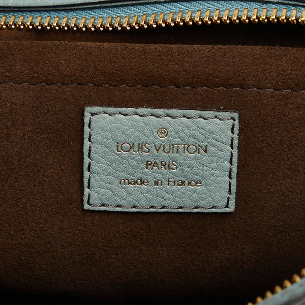 ルイ ヴィトン モノグラム マヒナ ルナーPM ハンドバッグ M93442 ブルーシェル ブルー パンチングレザー レディース LOUIS VUITTON 【中古】