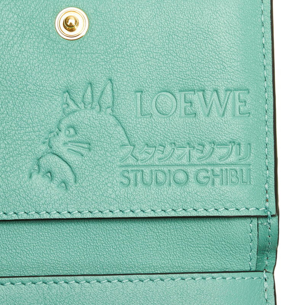 ロエベ × ジブリ 千と千尋 コラボ まっくろくろすけ 三つ折り財布 ハバナ レザー レディース LOEWE 【中古】