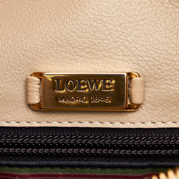 ロエベ アナグラム ショルダーバッグ グレージュ ベージュ レザー レディース LOEWE 【中古】