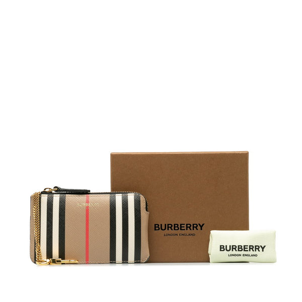 バーバリー チェック コインケース ベージュ マルチカラー PVC レザー レディース BURBERRY 【中古】