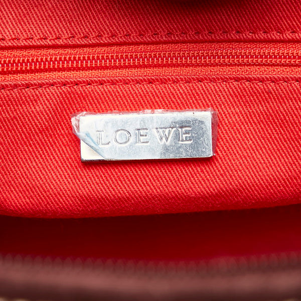 ロエベ アナグラム アマソナ ハンドバッグ ブラウン スウェード レディース LOEWE 【中古】