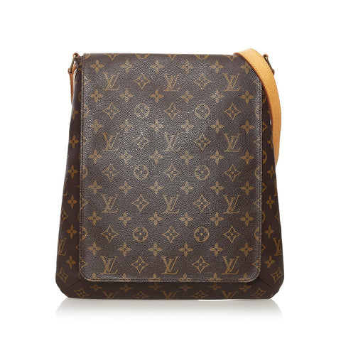 ルイ ヴィトン モノグラム ミュゼット 斜め掛け ショルダーバッグ M51256 ブラウン PVC レザー レディース LOUIS VUITTON 【中古】