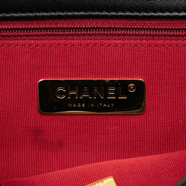 シャネル マトラッセ ココマーク ディズヌフ チェーン ショルダーバッグ ブラック ラムスキン レディース CHANEL 【中古】