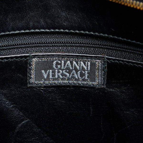 ヴェルサーチェ メデューサ メダル トートバッグ ショルダーバッグ ブラック レザー レディース VERSACE 【中古】